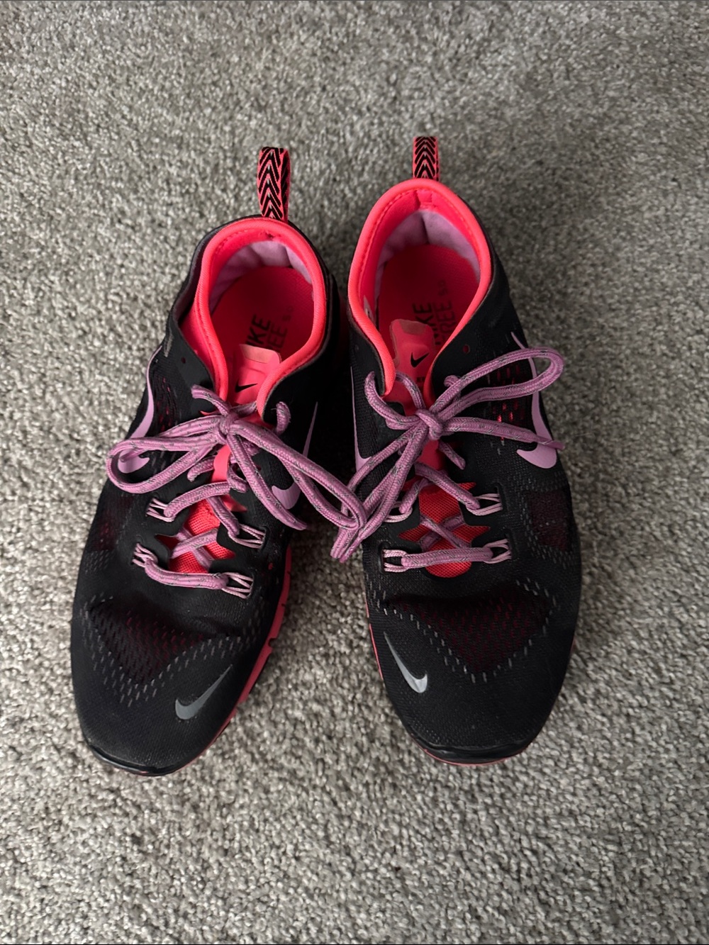 Nike Women’s Black and Hot Pink Athletic Running Shoes